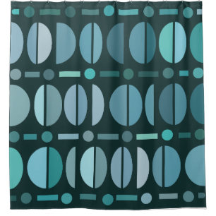 Cortina Para Box Boho Retro Bowls - Teal do Padrão