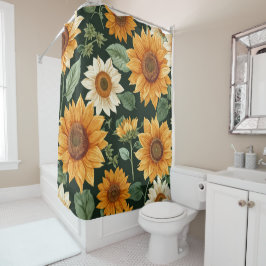 Cortina Para Box Boho Terracotta Vintage Sunflower Pattern