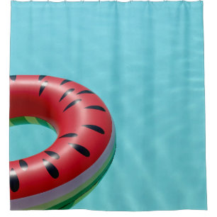Cortina Para Box Boia salva-vidas vermelha e verde na piscina de na