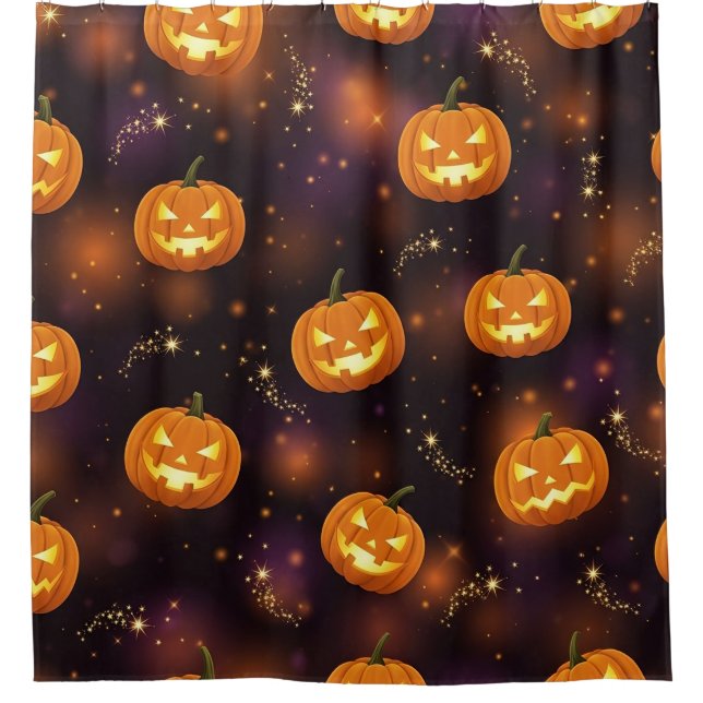 Cortina Para Box Bokeh Halloween | Abóbora Iluminada (4) (Frente)