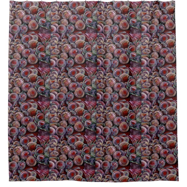 Cortina Para Box Bolas de Natal Vermelhas (Frente)