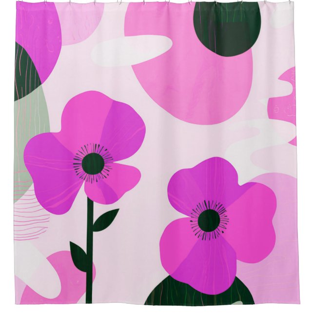 Cortina Para Box Bold Abstract Floral Pattern (Frente)