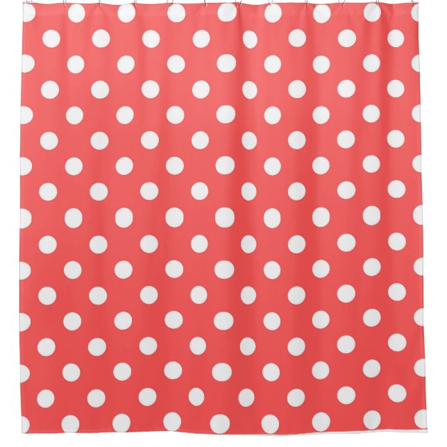 Cortina Para Box Bolinhas brancas e vermelhas (Frente)
