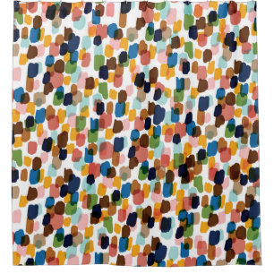 Cortina Para Box Bolinhas: Tinta Mão Multicolorida.