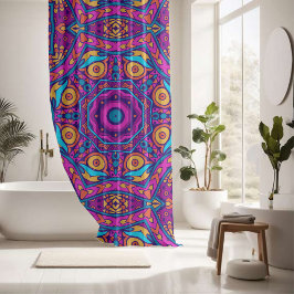 Cortina Para Box Bom e colorido padrão perfeito de mandala