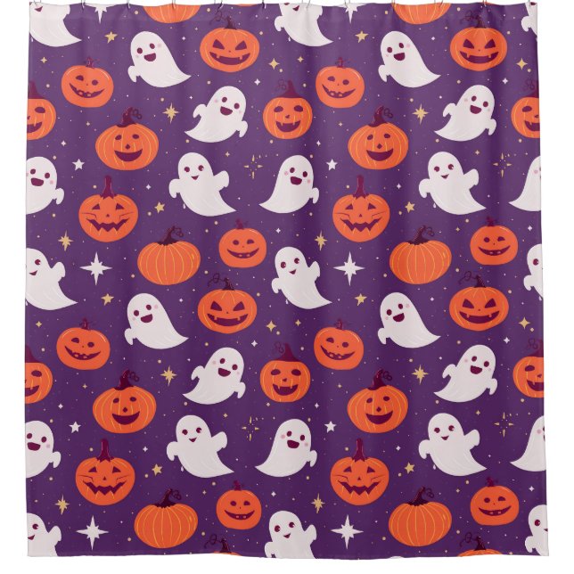 Cortina Para Box Bombas de halloween e fantasmas (Frente)