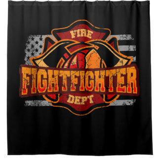 Cortina Para Box Bombeiro Americano Flag Red Line US Bombeiro Prese