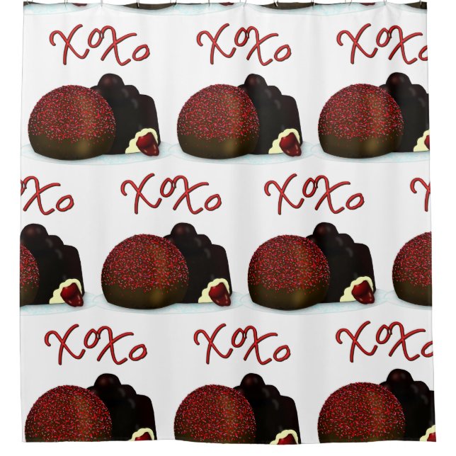 Cortina Para Box Bonbon e Chocolate Negro do Namorados XOXO (Frente)