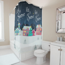 Cortina Para Box Bonito cidade de Natal Deixe-a nevar no Decinto de