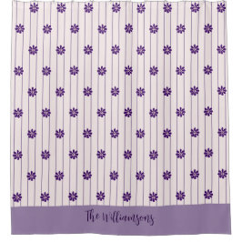 Cortina Para Box Bonito nome da família Blush & Violet Stripes, Flo