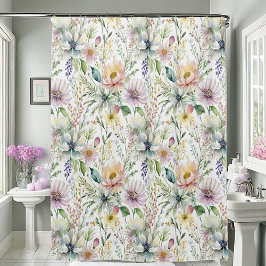 Cortina Para Box Bonito padrão floral pastel