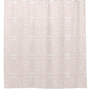 Cortina Para Box Bonito padrão pastoso vitoriano rosa e branco