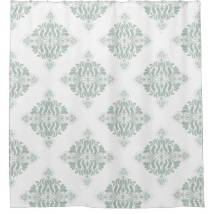 Cortina Para Box Bonito padrão vitoriano de arte floral branca