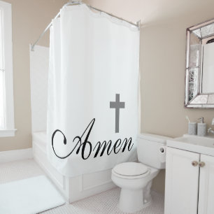 Cortina Para Box bonito script AMEN com CROSS