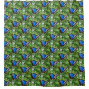 Cortina Para Box Borboleta Azul