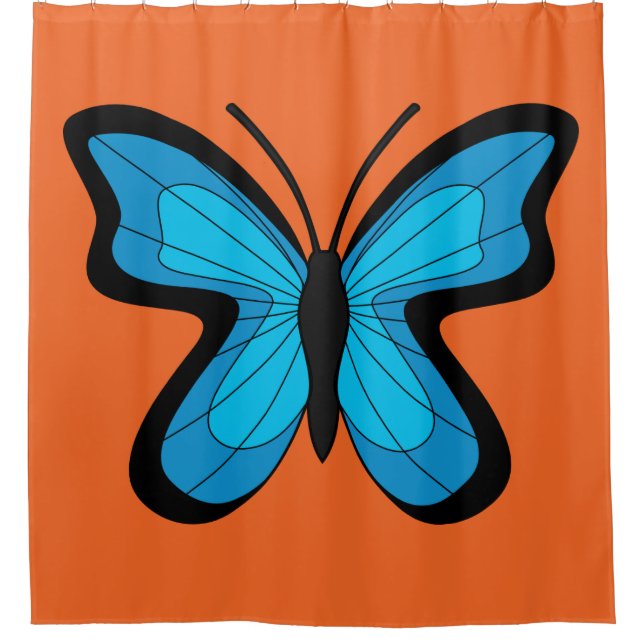 Cortina Para Box Borboleta Azul (Frente)