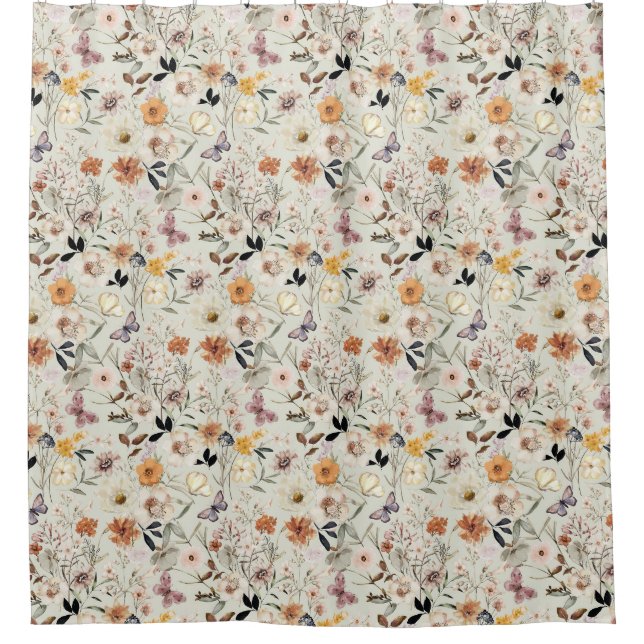 Cortina Para Box Borboleta Boho Flor Silvestre (Frente)