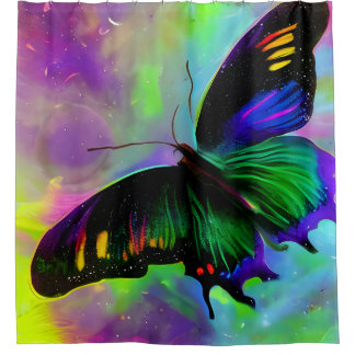 Cortina Para Box Borboleta Colorida em Voo