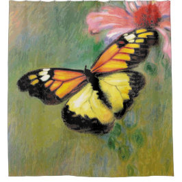 Cortina Para Box Borboleta de Verão primavera - Cortina Chá