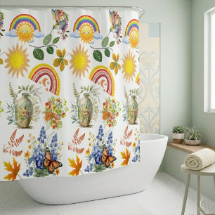 Cortina Para Box Borboleta primavera Garden Rainbow Sunshine Greene
