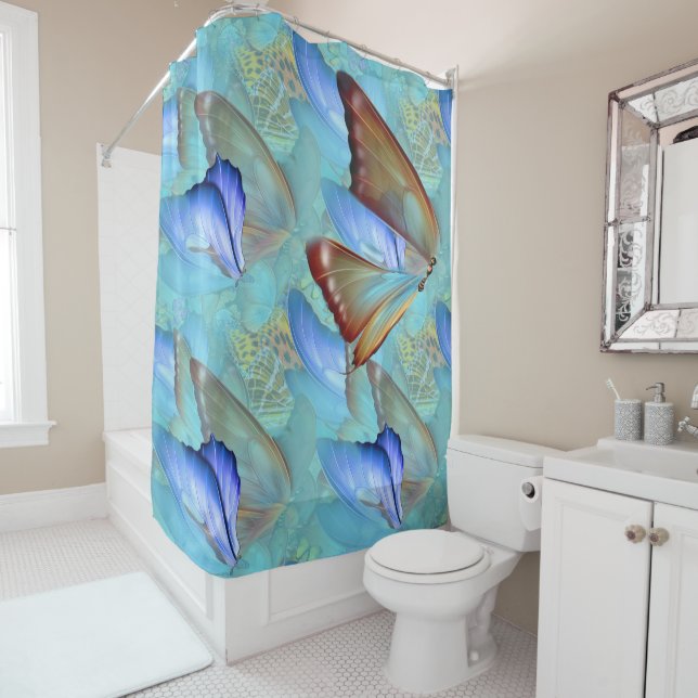 Cortina Para Box Borboletas abstrato Mover (In Situ)