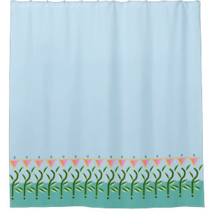 Cortina Para Box Borda das bonito flores estilizadas rosa