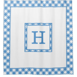 Cortina Para Box Borda de Verificação de Buffalo Branco Azul-Claro 