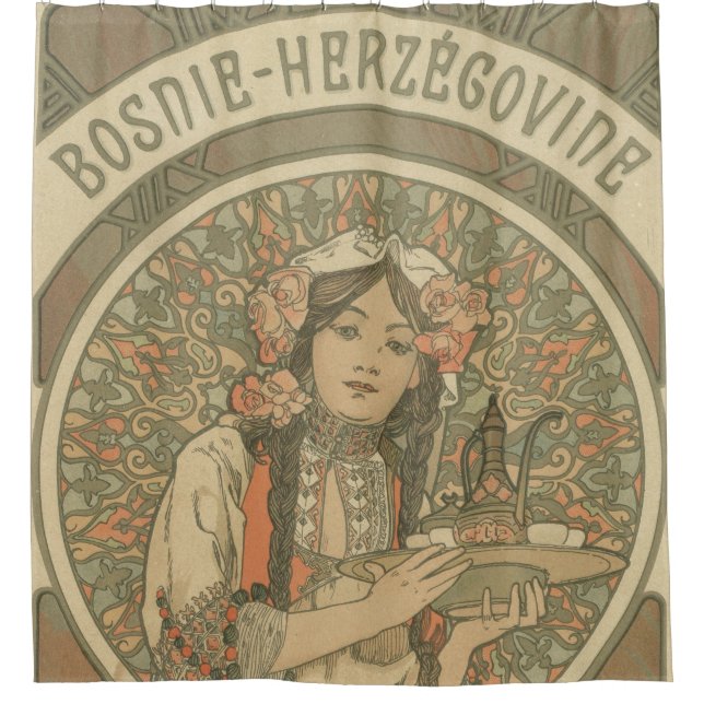 Cortina Para Box Bósnia e Herzegovina por Alphonse Mucha (1900) (Frente)