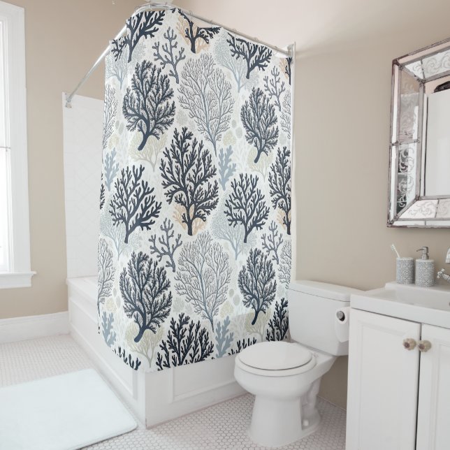 Cortina Para Box Botanical Coral Ocean Vibes (In Situ)