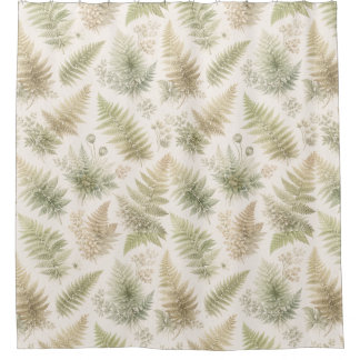 Cortina Para Box Botanical Fern Pattern