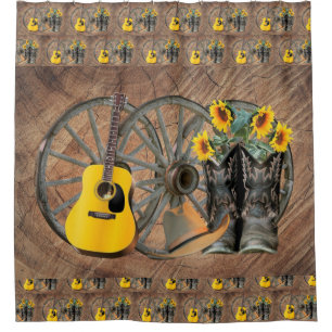 Cortina Para Box Botas de cowboy de guitarra do vagão ocidental gi
