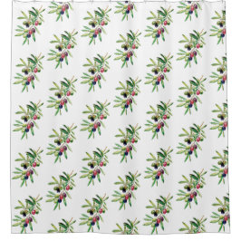 Cortina Para Box Branch de Oliveiras de Aquarela