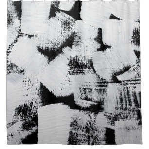 Cortina Para Box Branco preto, canvas pintada por abstrato.