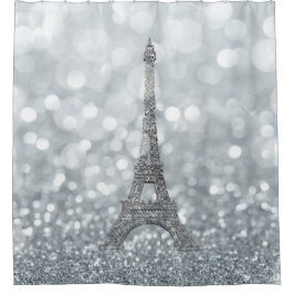 Cortina Para Box Brilho de Purpurina Brilho Paris Torre Eiffel Glam