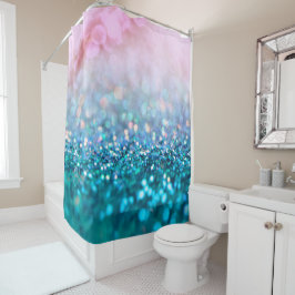 Cortina Para Box Brilho na moda da faísca azul cor-de-rosa da