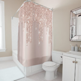 Cortina Para Box Brilhos brilhantes e cor-de-rosa ouro elegante