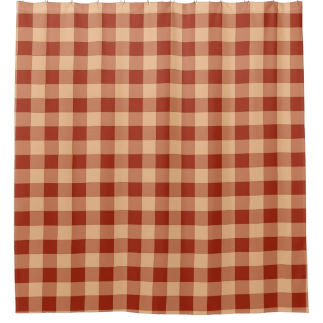 Cortina Para Box Brown Checkered Gingham Pattern (Frente)