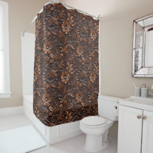 Cortina Para Box Brown Cowgirl Floral