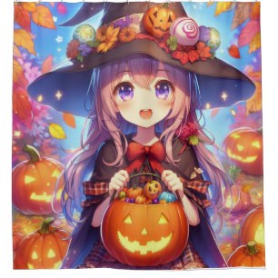 Cortina Para Box Bruxa do Halloween do Anime Bonito