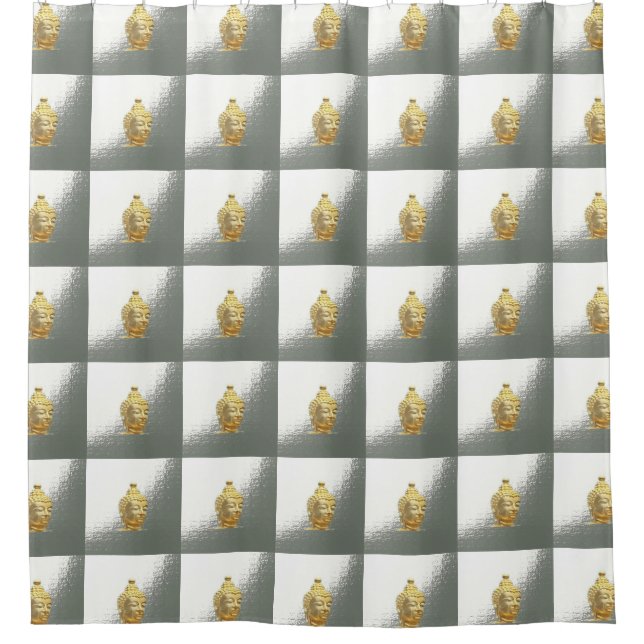 Cortina Para Box buda dourado em prata (Frente)