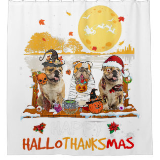 Cortina Para Box Bulldog Happy Hallothanksmas Halloween