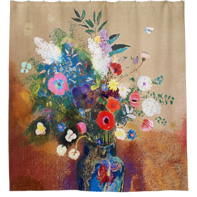 Cortina Para Box Buquê de flores por Odilon Redon (Frente)