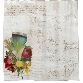 Cortina Para Box Buquê de pena Vintage