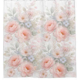 Cortina Para Box Buquê Floral de Pastéis Suaves