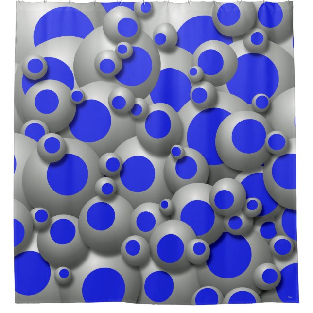 Cortina Para Box Bustling Bubbles Royal Blue Chá Cortina (Frente)