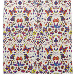 Cortina Para Box Butterflies and Flowers