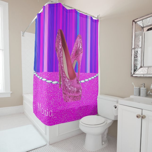 Cortina Para Box Cabeçalhos Rosa da Cortina do chá (In Situ)