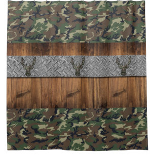 Cortina Para Box Cabina de Caçador de Caçadores no Banheiro do Camo