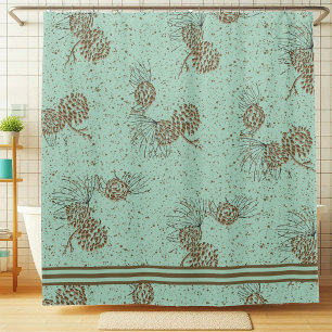 Cortina Para Box Cabine Pinecones