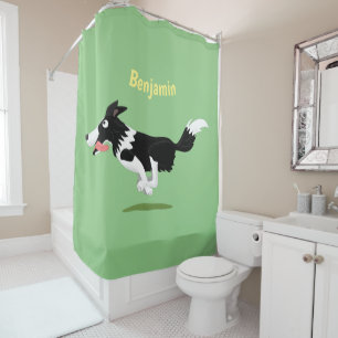 Cortina Para Box Cachorro Border Collie engraçado correndo desenho